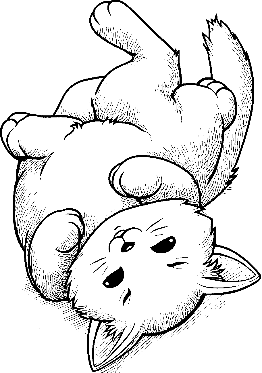 disegno da colorare di gattia giocherellona