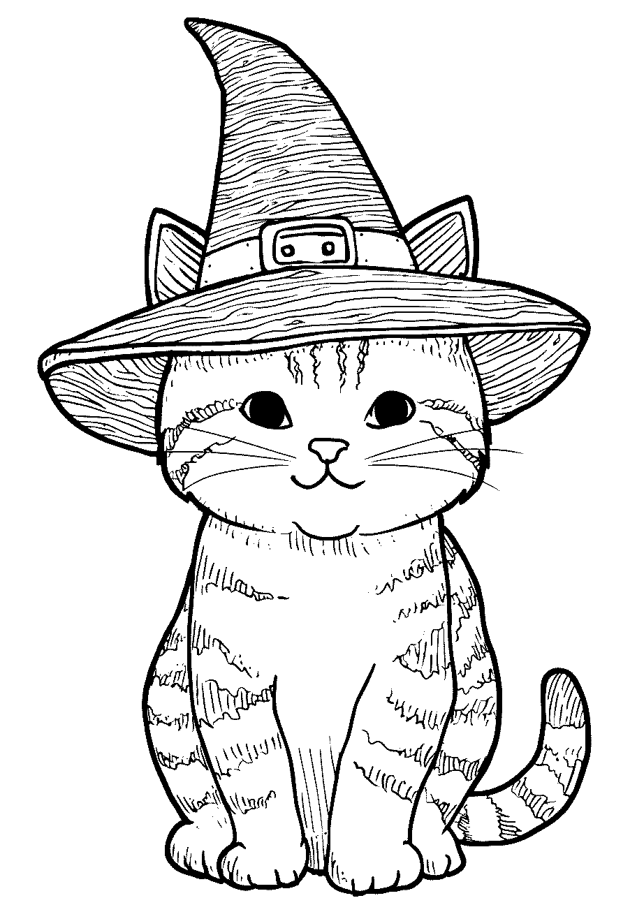 gattima strega da colorare